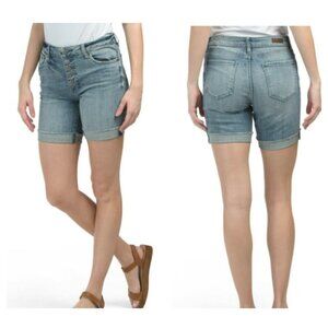 New KUT From The Kloth Boyfriend Denim Shorts Hi-Rise Exposed Button-Fly 4